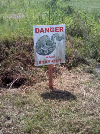 Warning against snakes