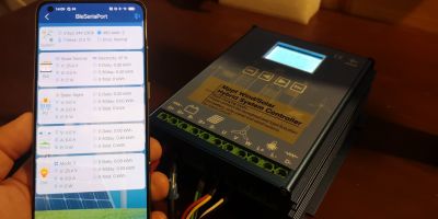 Blue hybrid wind solar controller
