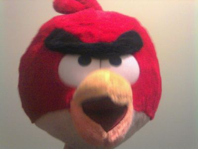Angry Birds 100% polyester and the best mascot in the world. 