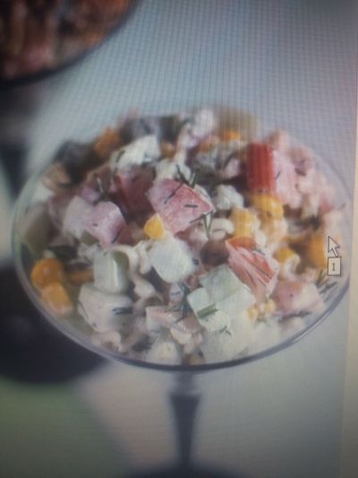 Salad made of Chinese instant soups